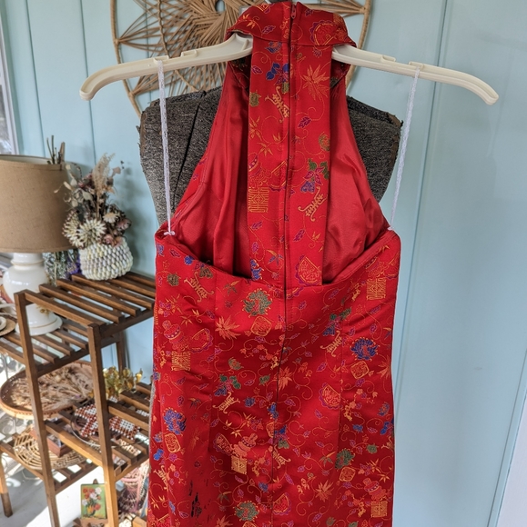 Vintage Red Cheongsam Dress - Picture 6 of 10